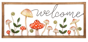 Welcome with Layered Mushroom Wall Decor by Ganz CG187051