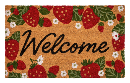 Welcome Strawberry Doormat by Ganz CG188175