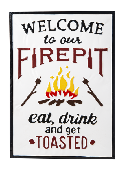 Embossed Welcome to Our Firepit Wall Decor by CX178183