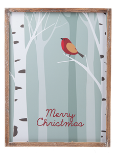 Merry Christmas Bird in Birch Forest Wall Decor by Ganz CX182640