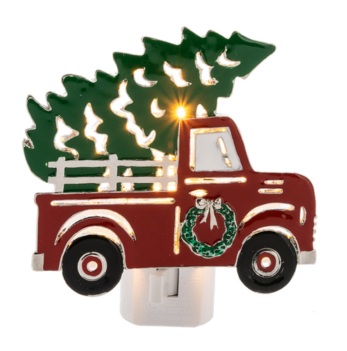 Red Truck with Christmas Tree Night Light by Ganz CX182765