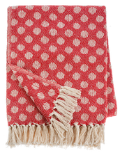 Load image into Gallery viewer, Red &amp; Natural Polka Dot Woven Throw by Ganz CX195004