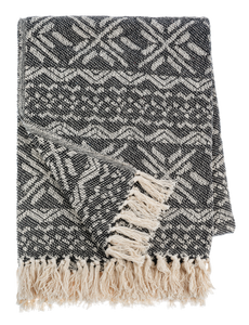 Black & Natural Snowflake Woven Throw by Ganz CX195009