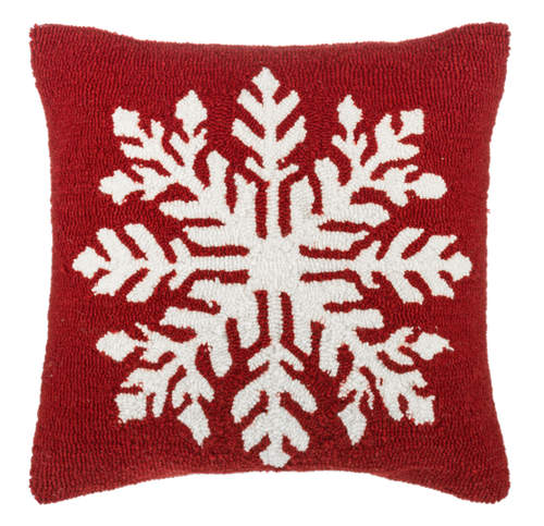 Punch Hook Snowflake Pillow by Ganz CX196965