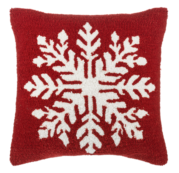 Punch Hook Snowflake Pillow by Ganz CX196965