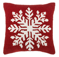 Punch Hook Snowflake Pillow by Ganz CX196965
