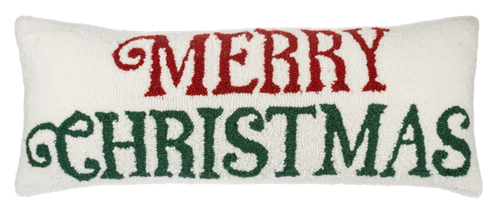 Punch Hook Merry Christmas Lumbar Pillow by Ganz CX196966