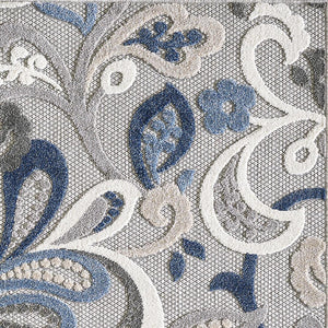 Calla 2'2" x 4' Rug by KAS CAA692222X4 Grey/Blue Leila