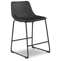 Centiar Counter Height Bucket Seat Bar Stool by Ashley Furniture D372-624 Black Discontinued