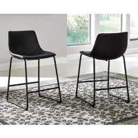Centiar Counter Height Bucket Seat Bar Stool by Ashley Furniture D372-624 Black Discontinued