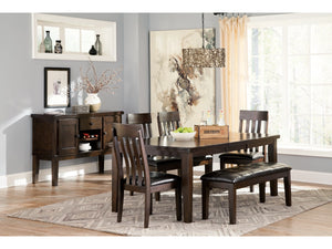 Haddigan Rake Back Upholstered Dining Chair by Ashley Furniture D596-01 Dark Brown