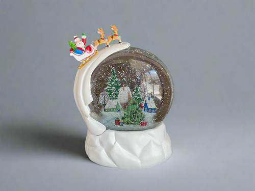 LED Light Up Shimmer Santa Globe by Ganz MX194092