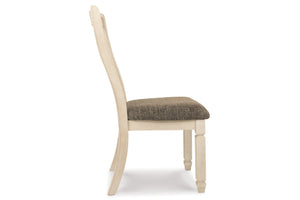 Bolanburg Rake Back Upholstered Dining Chair by Ashley Furniture D647-01 Antique White
