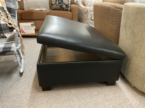 Jean Storage Ottoman by Justice Furniture 3743 L2-Licorice Leather