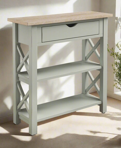 Expressions Small Console Table by Null Furniture 6618-28CBA Cottage Blue/Acorn