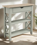 Expressions Small Console Table by Null Furniture 6618-28CBA Cottage Blue/Acorn