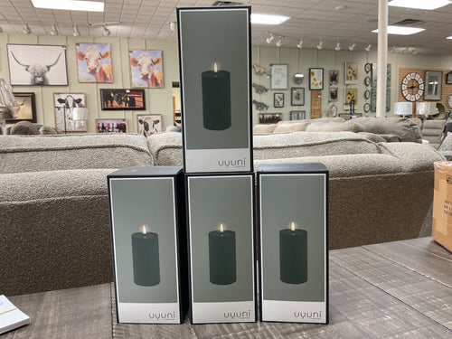 LED Pillar Candle by OneCoast UL-PI-PG78015 Pine Green, Rustic, 3 x 6