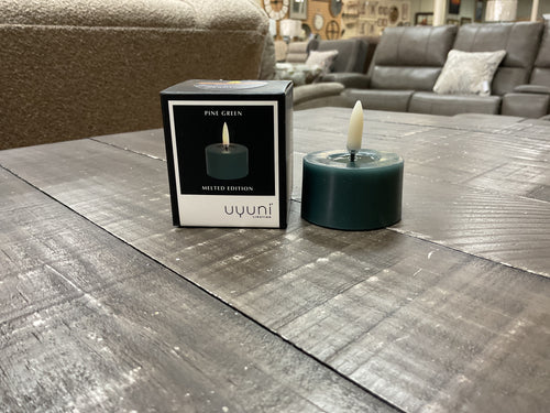 LED Melted Pillar Candle by OneCoast UL-PI-PGM0503 Pine Green, Smooth, 2 x 1.1