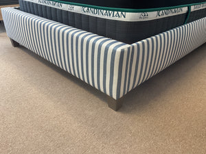 Tide & Timber Blue Stripe Queen Upholstered Bed by Vaughan-Bassett 831-551S, 831-155S, 831-822S, 831-404