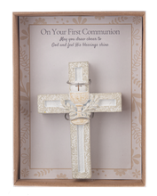 Load image into Gallery viewer, Cross in Gift Box - On Your First Communion by Ganz ER78357