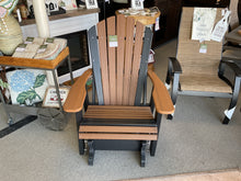 Load image into Gallery viewer, Adirondack Swivel Glider Mahogany Wood Grain on Black (STRIPE) by Natures Best Furniture