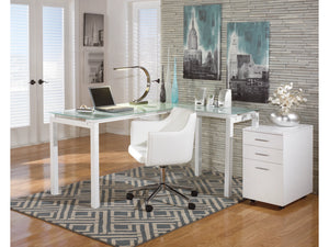 Baraga Swivel Home Office Desk Chair by Ashley Furniture H410-01A White