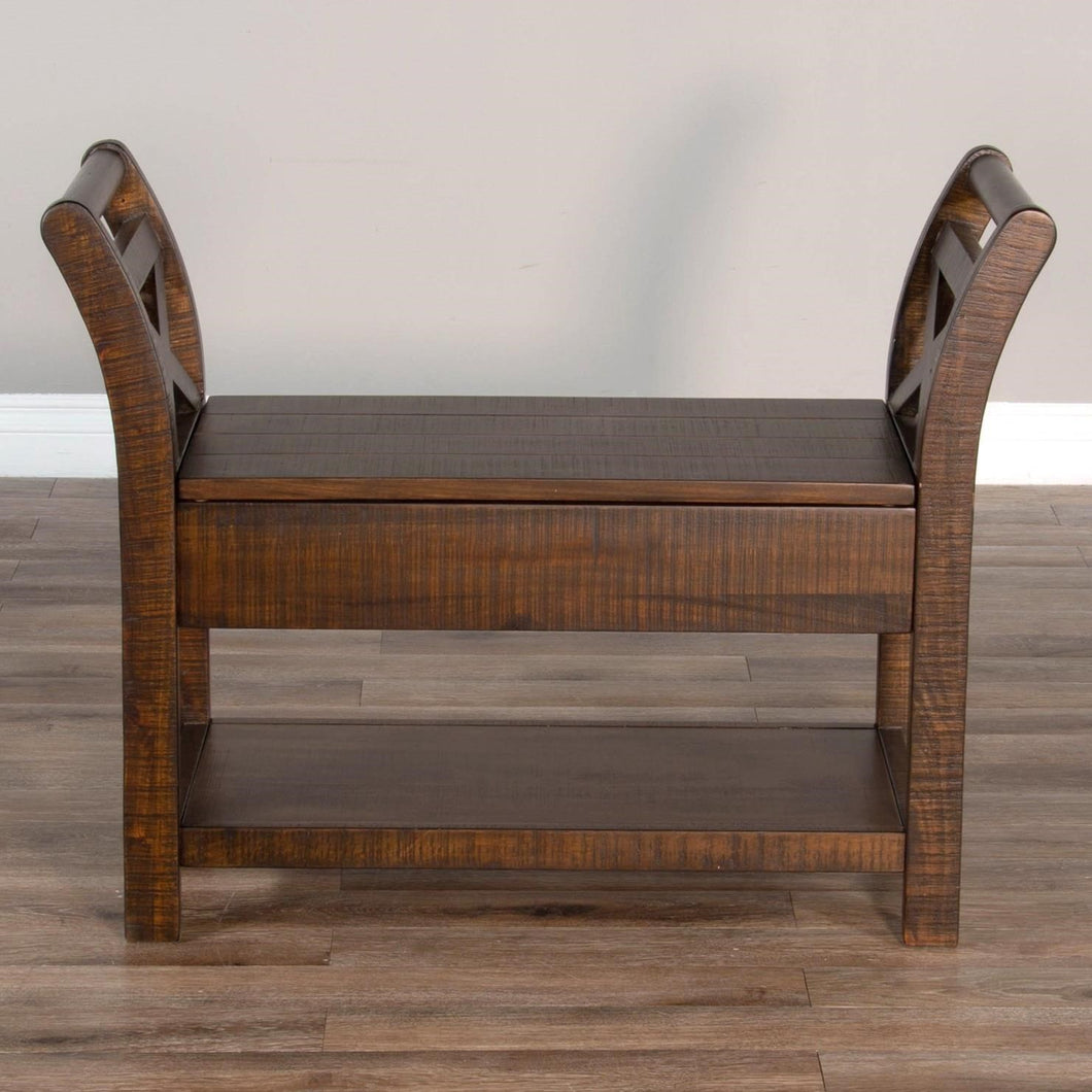 Accent Bench w/Storage by Sunny Designs 2075TL Tobacco Leaf