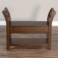 Accent Bench w/Storage by Sunny Designs 2075TL Tobacco Leaf