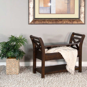 Accent Bench w/Storage by Sunny Designs 2075TL Tobacco Leaf