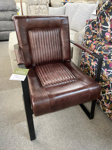 Maguire Leather Sled Accent Chair by Jofran MAGUIRE-CH-DKSIENNA