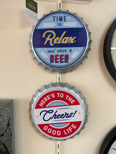 Load image into Gallery viewer, Beer Bottle Cap Wall Decor (2 pc) by Ganz CB175273