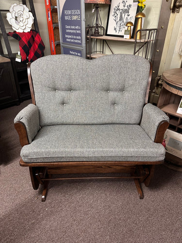 Glider Loveseat by D&E Workshop 271, Oak Stain, #48024 Earthtone R1-98 Grain