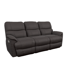 Trouper Leather Power Reclining Sofa w/ Headrest by La-Z-Boy Furniture U44-724 LB172779 Walnut