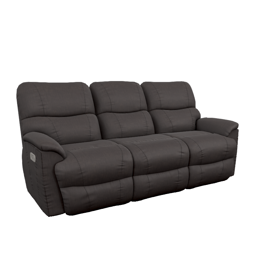 Trouper Leather Power Reclining Sofa w/ Headrest by La-Z-Boy Furniture U44-724 LB172779 Walnut