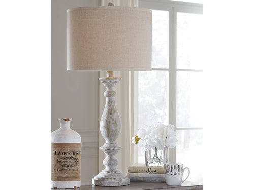 Bernadette Table Lamp by Ashley Furniture L235344 #1 Whitewash