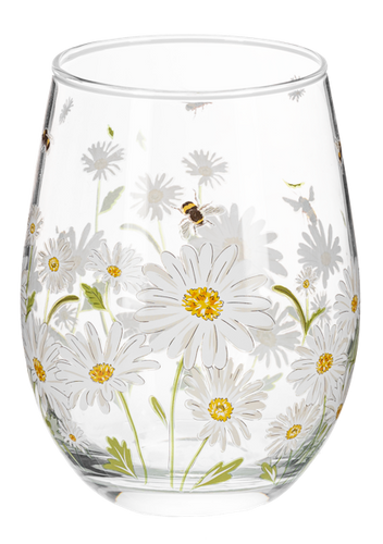 Daisy Stemless Wine Glasses (4pc ppk) by Ganz MG195454