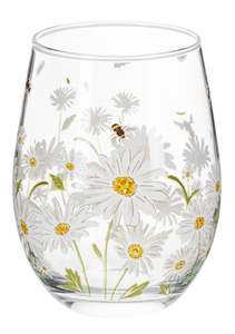 Daisy Stemless Wine Glasses (4pc ppk) by Ganz MG195454