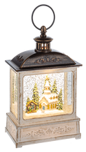 Load image into Gallery viewer, LED Light Up Shimmmer Church Scene Lantern by Ganz MX187376