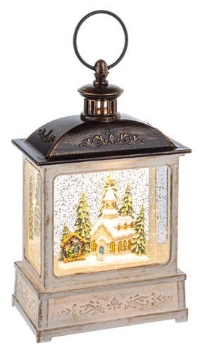 LED Light Up Shimmmer Church Scene Lantern by Ganz MX187376