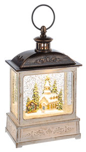 LED Light Up Shimmmer Church Scene Lantern by Ganz MX187376
