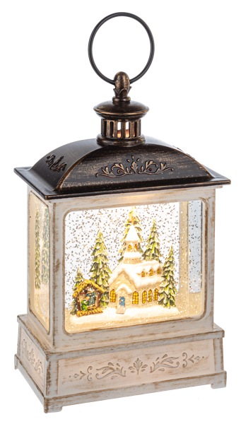 LED Light Up Shimmmer Church Scene Lantern by Ganz MX187376