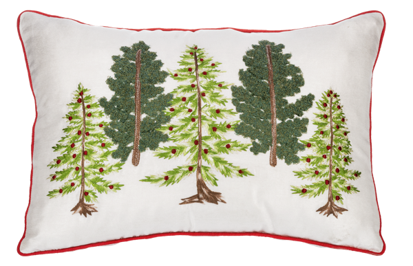 Embroidered Pine Trees Pillow by Ganz MX188893