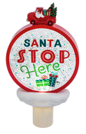 Santa Shimmer LED Disk Night Light - Santa Stop Here by Ganz MX190266