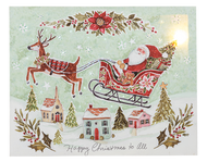 LED Light Up Santa in Sleigh Wall Decor Canvas - Happy Christmas To All by Ganz MX190417