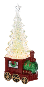 LED Light Up Shimer Train w/ Tree Figurine by Ganz MX197857