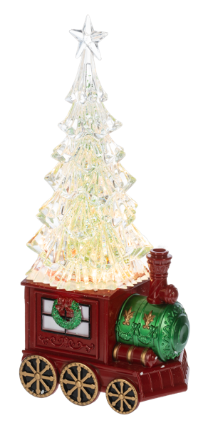 LED Light Up Shimer Train w/ Tree Figurine by Ganz MX197857