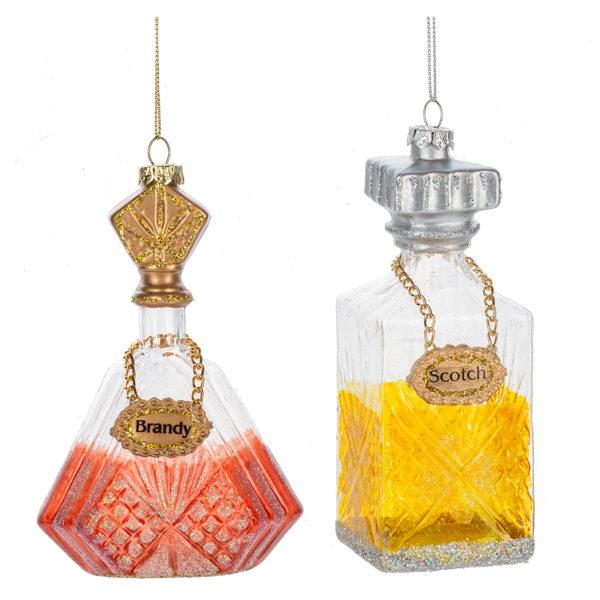 Scotch & Brandy Bottle Ornaments by  Ganz MX197964