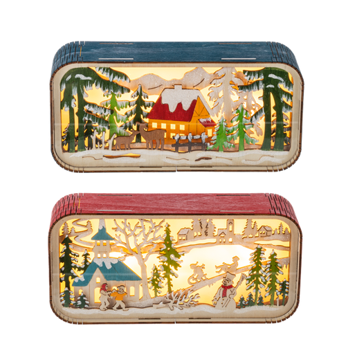 LED Light Up Laser-Cut Winter Scene Figurines by Ganz MX200117