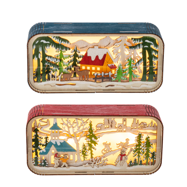 LED Light Up Laser-Cut Winter Scene Figurines by Ganz MX200117