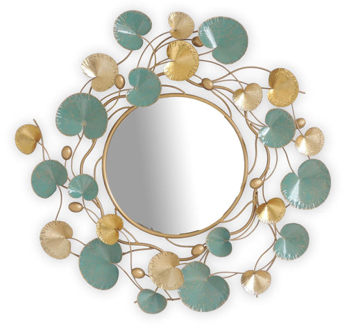 Ginko Leaf Metal Wall Mirror by Classy Art SH1840